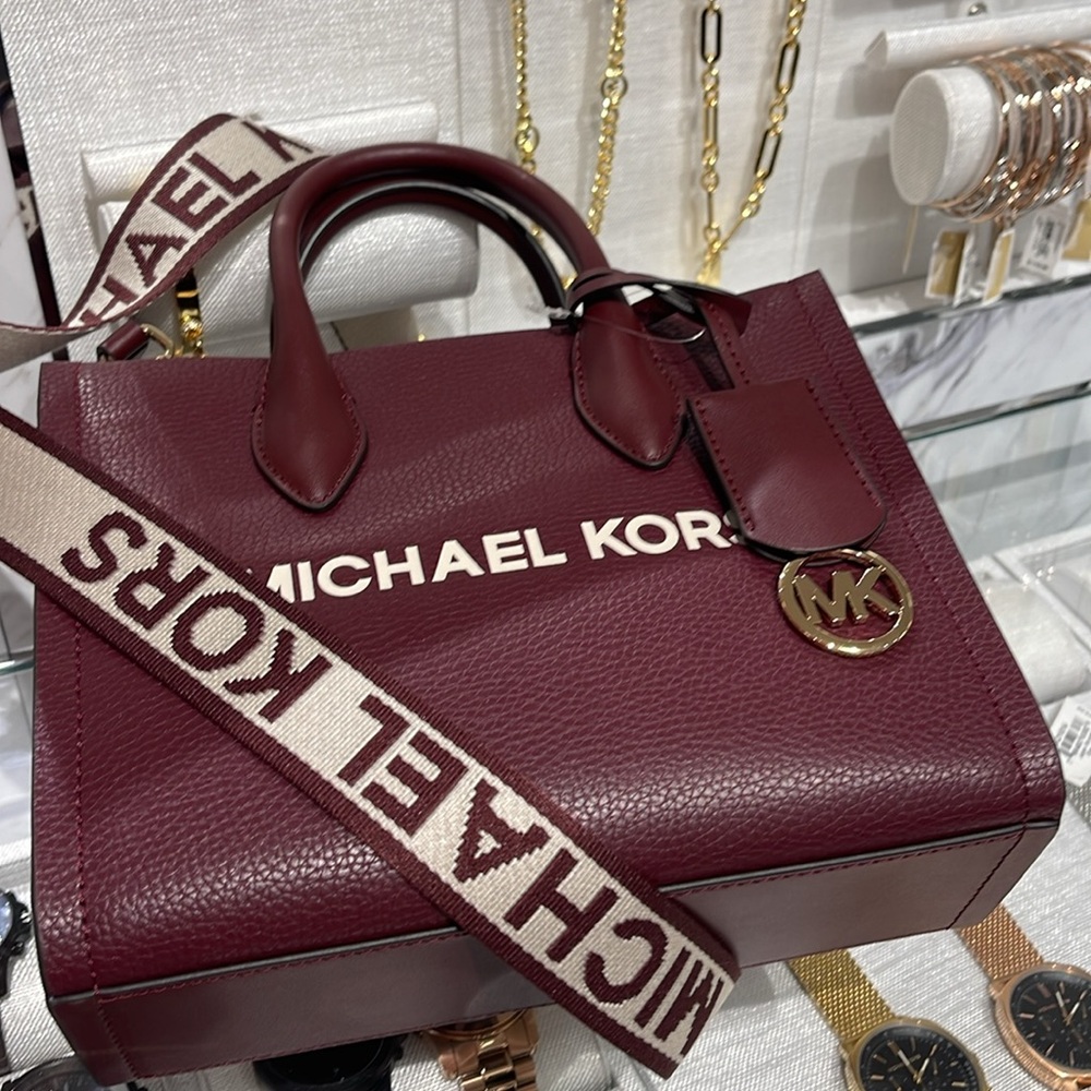Michael Kors Mirella Small Pebbled Leather Crossbody Bag
Oxblood 
NWT - Picture 9 of 16